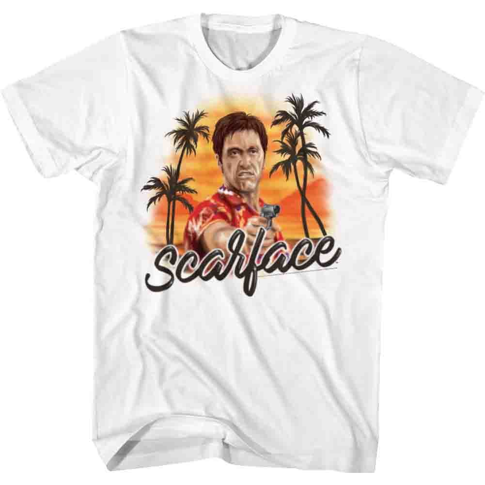 Wholesale Scarface Movie Airbrush White Adult T-Shirt