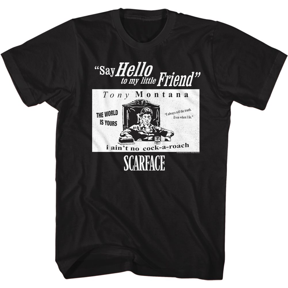 Wholesale Scarface Movie Sf Quotes Black Adult T-Shirt