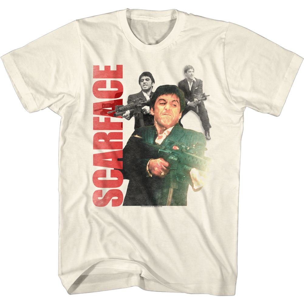 Wholesale Scarface Movie Tony Collage Solid Natural Adult T-Shirt