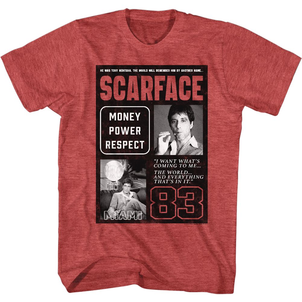 Wholesale Scarface Movie Another Name Heather Red Adult T-Shirt