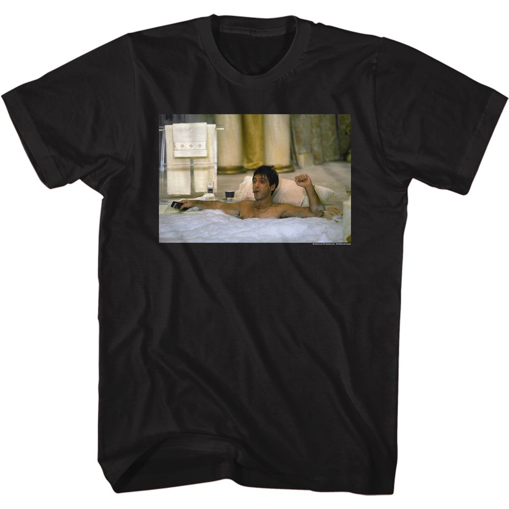 Wholesale Scarface Movie Bubble Bath Black Adult T-Shirt