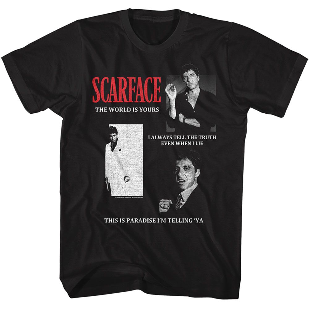 Wholesale Scarface Movie Collage Black Adult T-Shirt