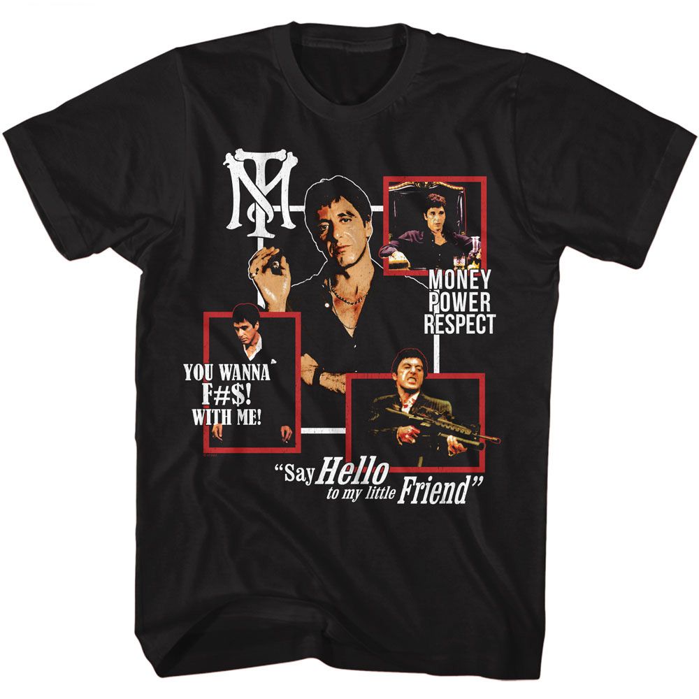 Wholesale Scarface Movie Box Collage Black Adult T-Shirt