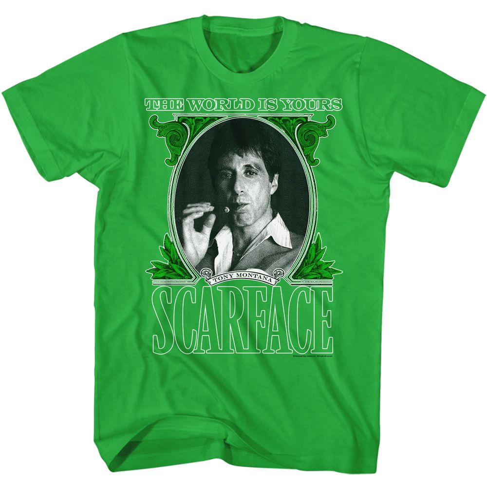 Wholesale Scarface Movie the World is Yours Solid Kelly Adult T-Shirt