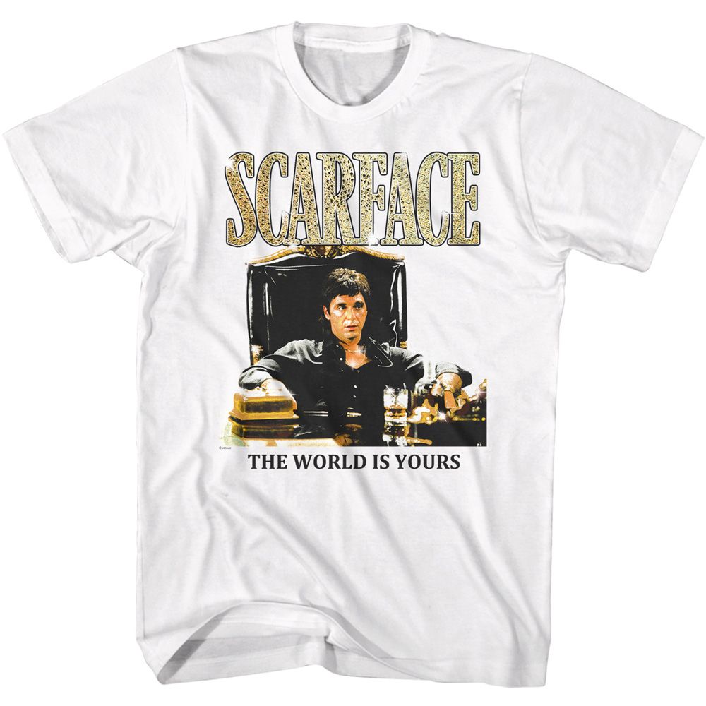 Wholesale Scarface Movie Desk Sit White Adult T-Shirt