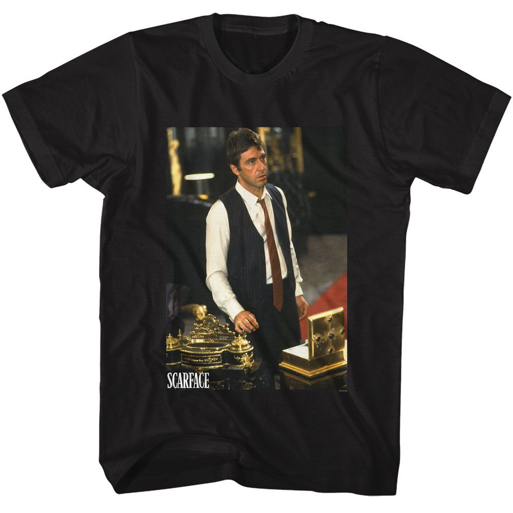 Wholesale Scarface Movie Tony at His Desk Black Adult T-Shirt
