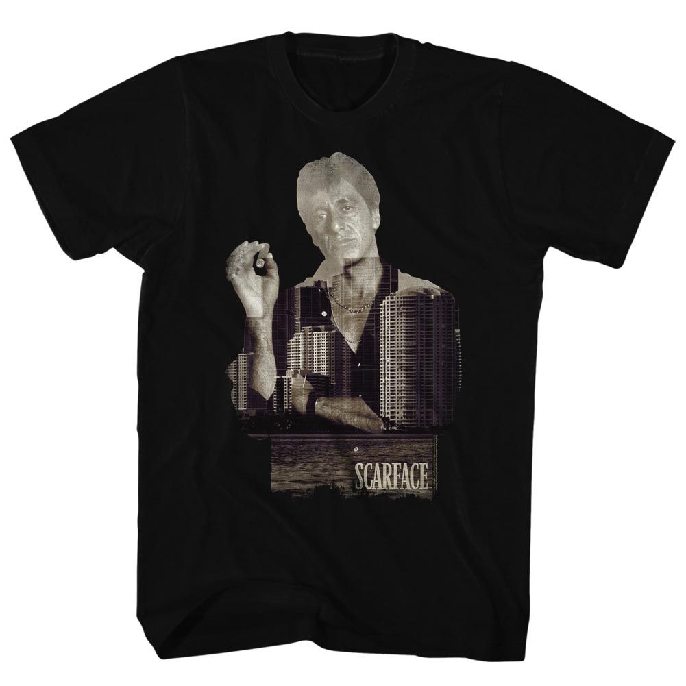 Wholesale Scarface Movie Double Expose Black Adult T-Shirt