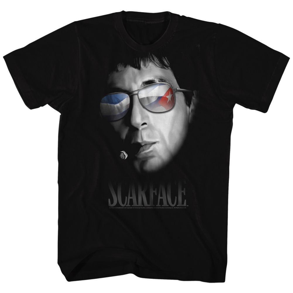 Wholesale Scarface Movie Cuban Aviators Black Adult T-Shirt