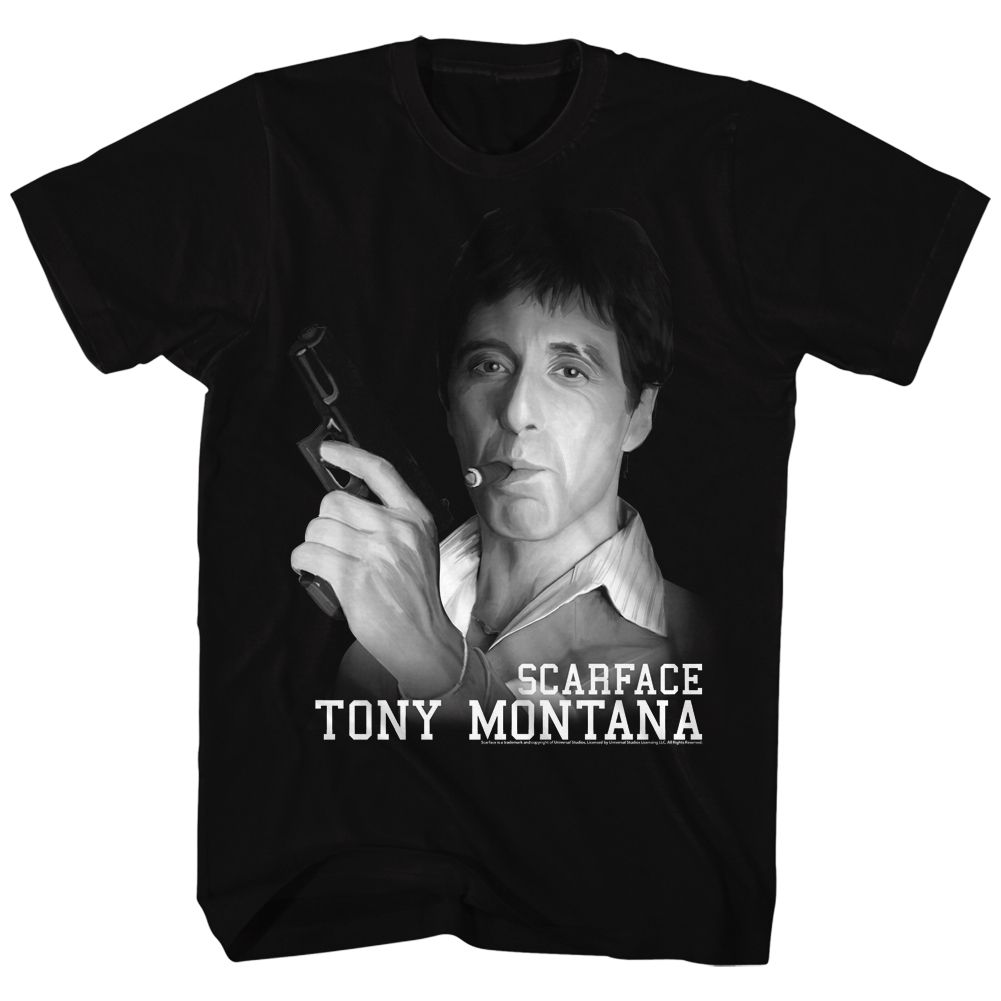 Wholesale Scarface Movie Tonys Got a Gun Black Adult T-Shirt