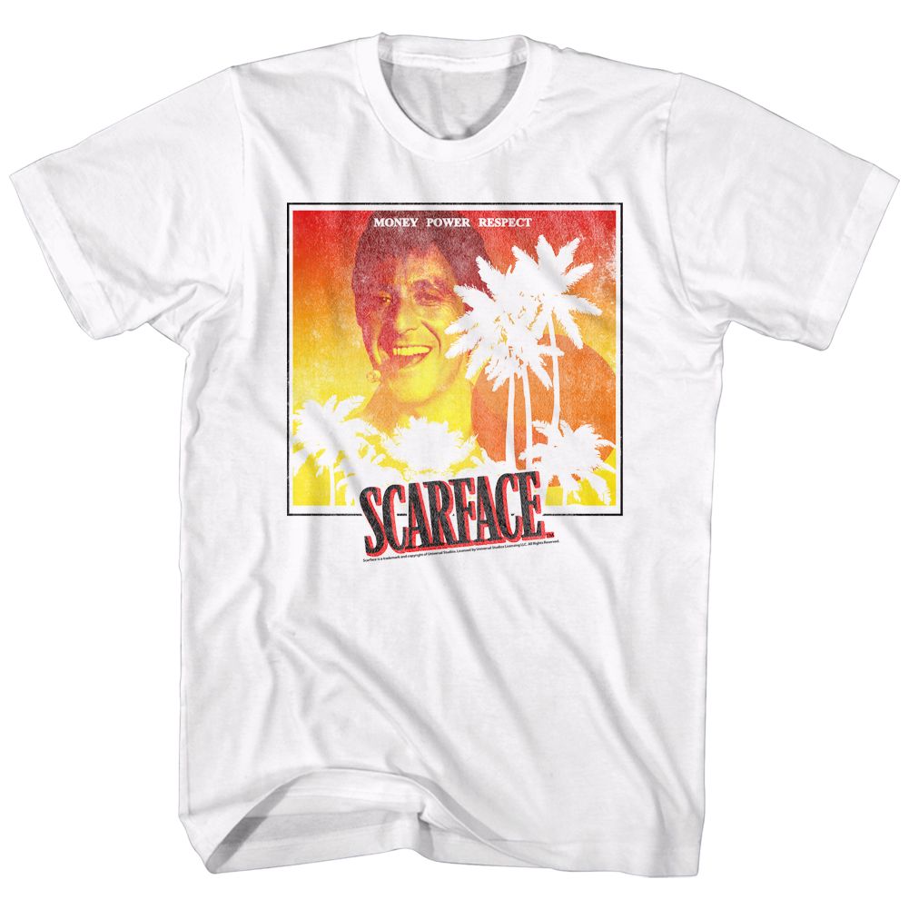 Wholesale Scarface Movie Sunset White Adult T-Shirt
