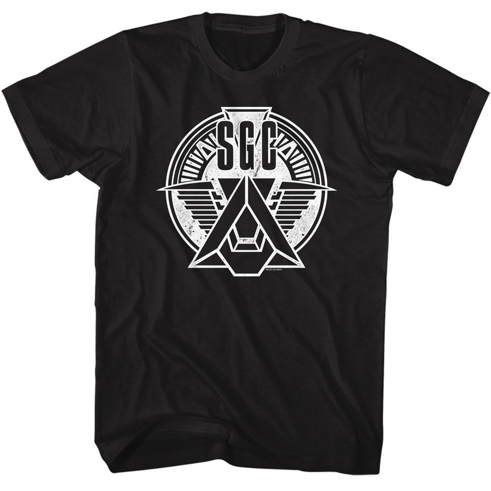 Wholesale Stargate SGC Emblem 7 Black Adult T-Shirt