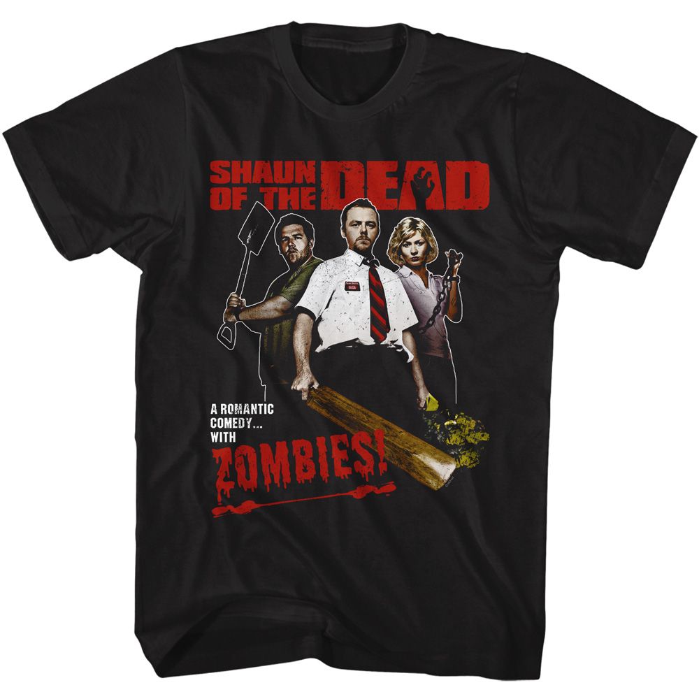 Wholesale Shaun of the Dead Movie Romantic Comedy Black Adult T-Shirt