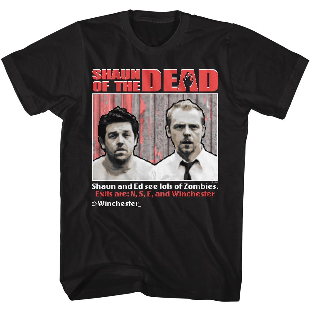 Wholesale Shaun of the Dead Movie Video Game Black Adult T-Shirt