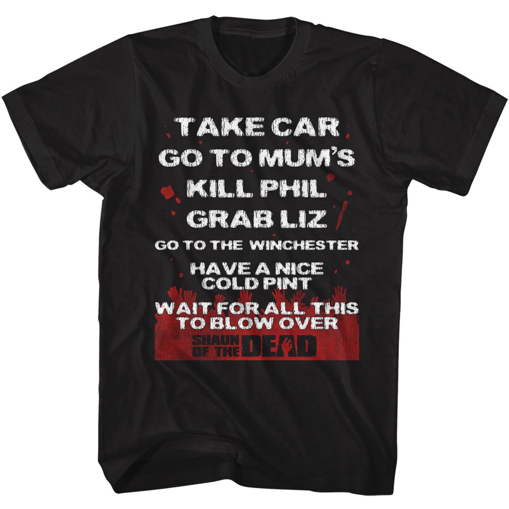 Wholesale Shaun of the Dead Movie Take Car Black Adult T-Shirt