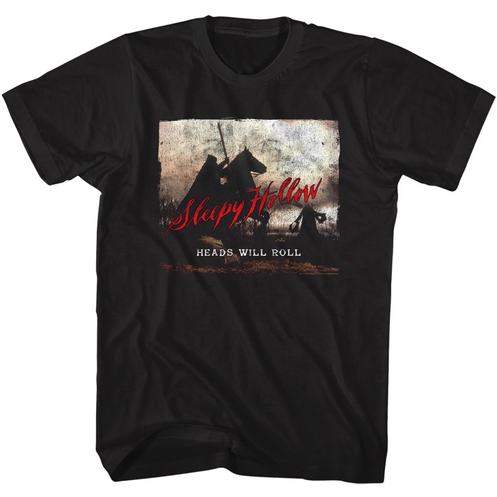 Wholesale Sleepy Hollow Movie Heads Will Roll Black Adult T-Shirt