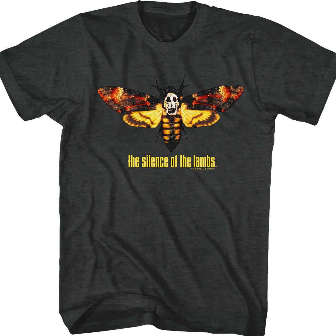 Wholesale Silence of the Lambs Movie Moth Heather Black Adult T-Shirt