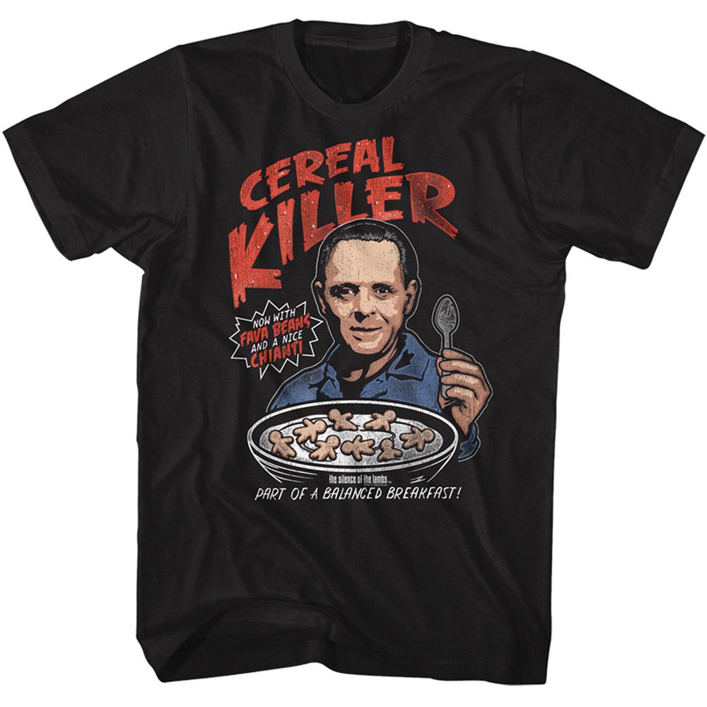 Wholesale Silence of the Lambs Movie Silence Cereal Killer Black Adult T-Shirt