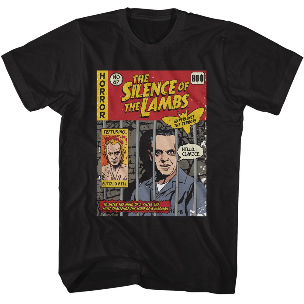 Wholesale Silence of the Lambs Movie Silence Comic Cover Black Adult T-Shirt