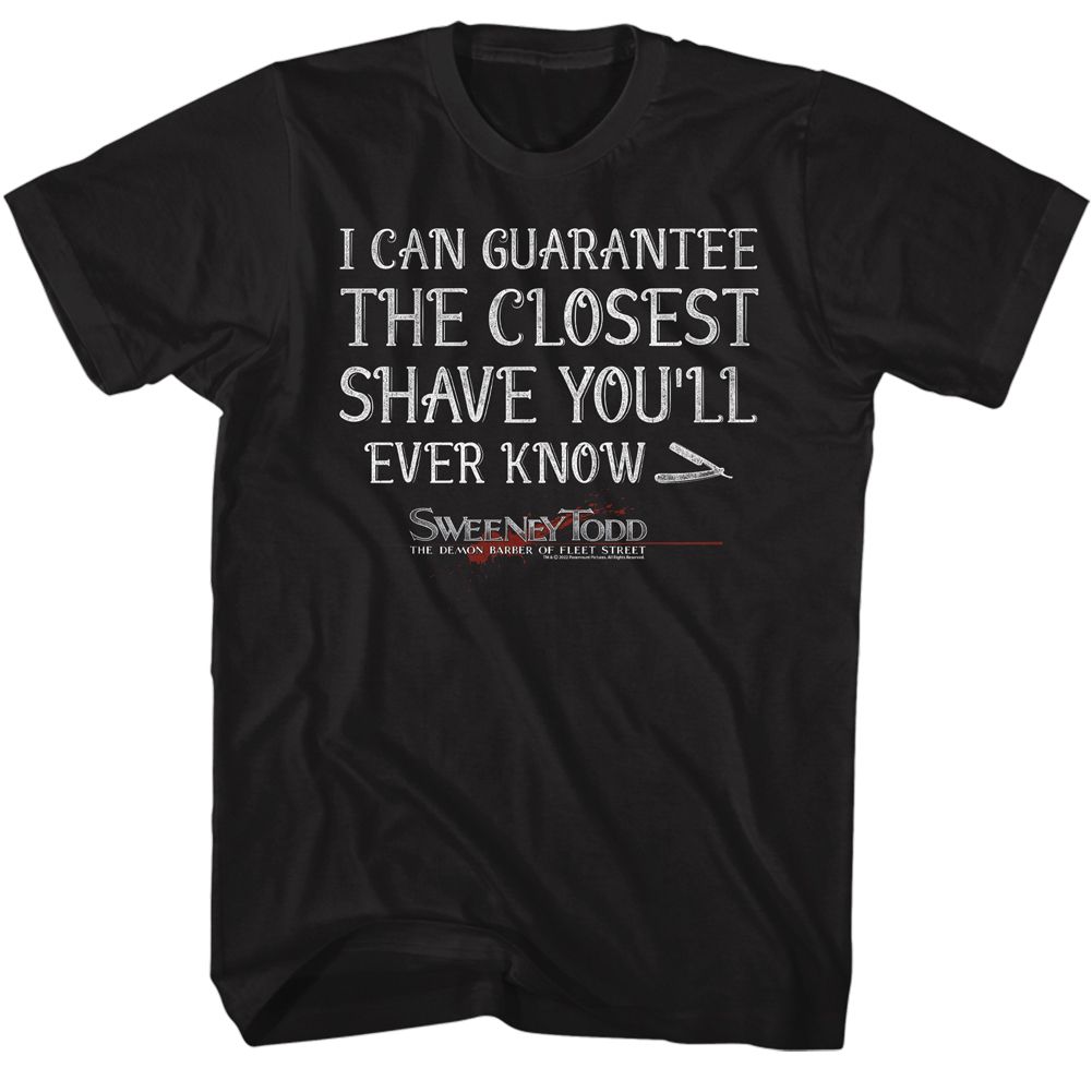 Wholesale Sweeny Todd Closest Shave Black Adult T-Shirt