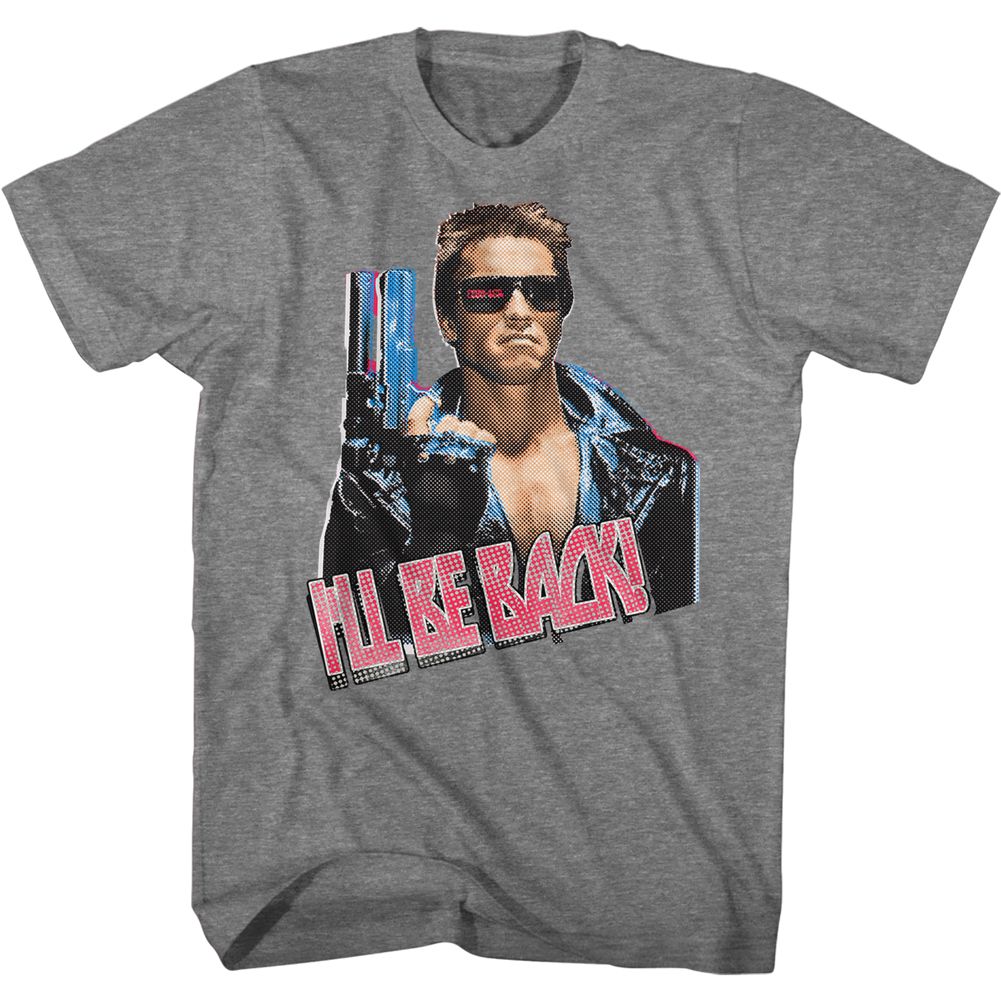 Wholesale Terminator Ill Be Back Heather Graphite Adult T-Shirt