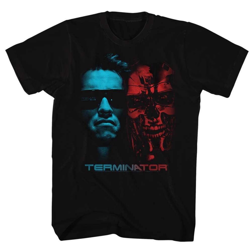 Wholesale Terminator Face Off Black Adult T-Shirt