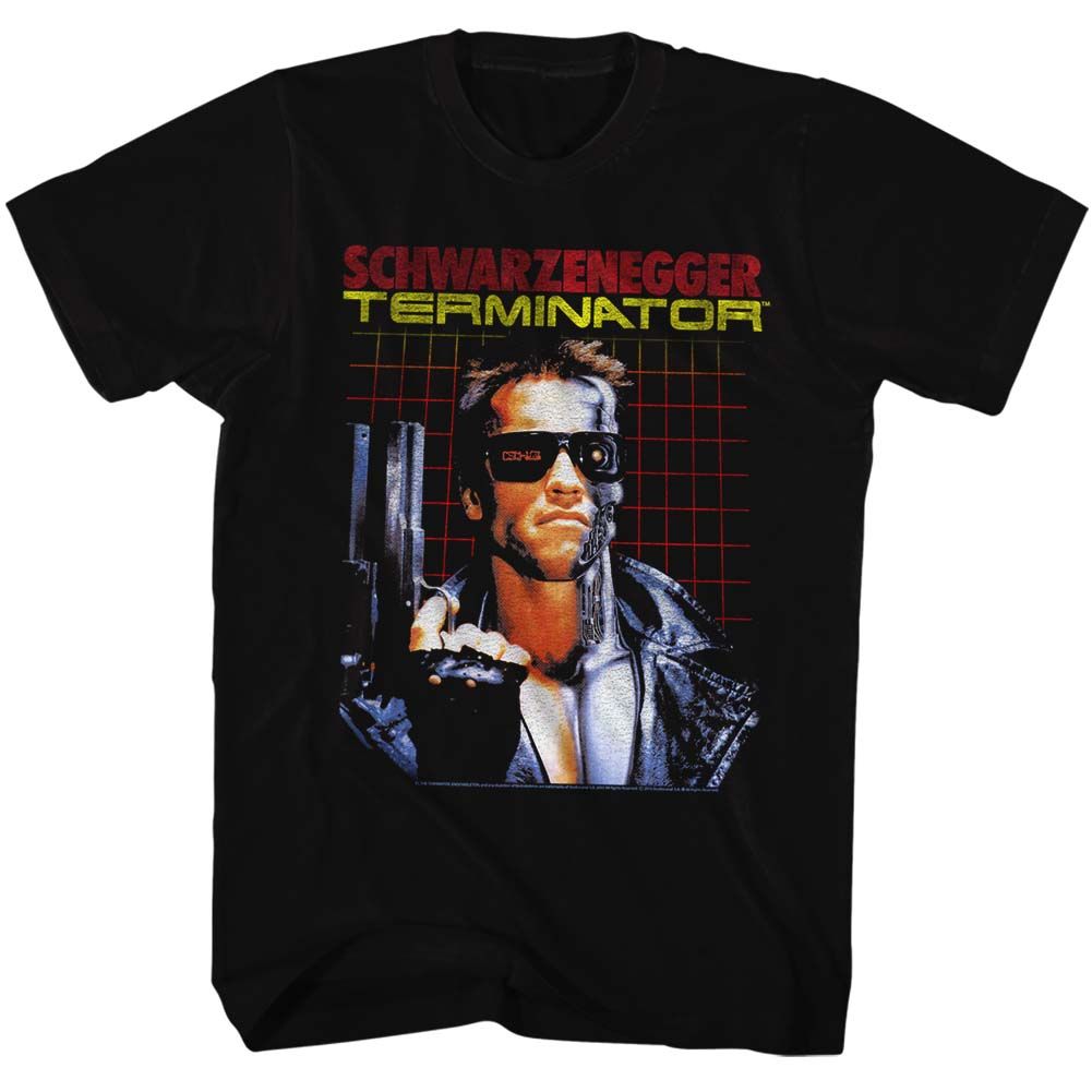 Wholesale Terminator Grid Black Adult T-Shirt
