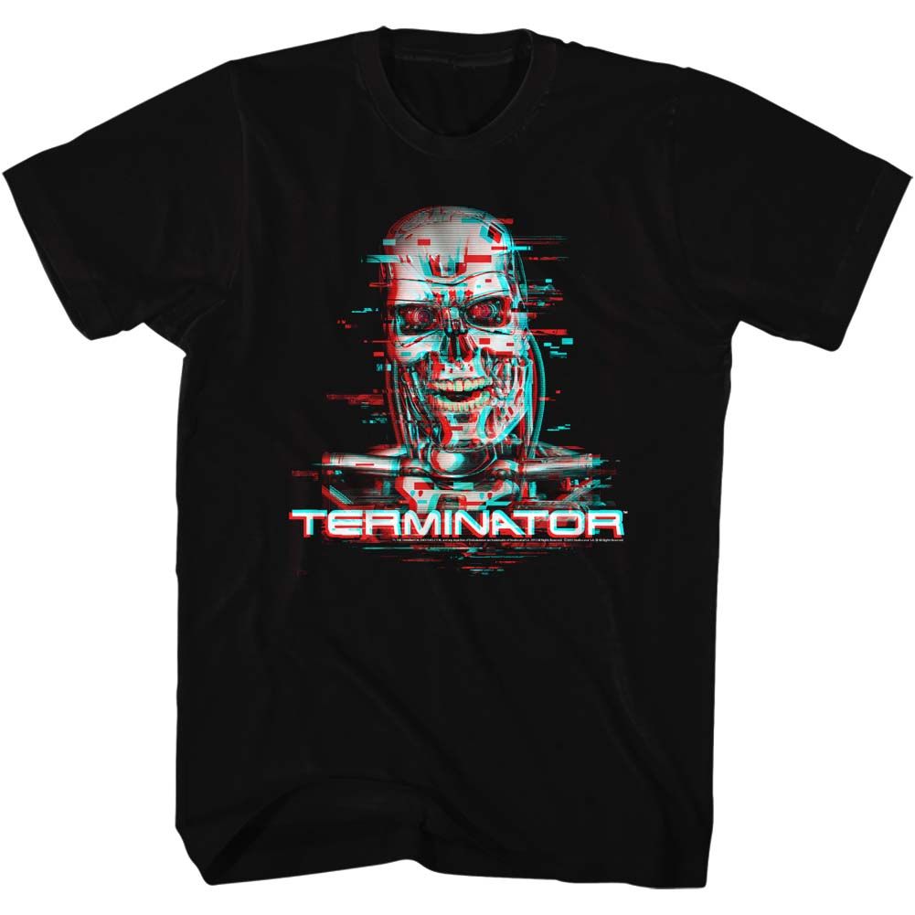 Wholesale Terminator Glitch Black Adult T-Shirt