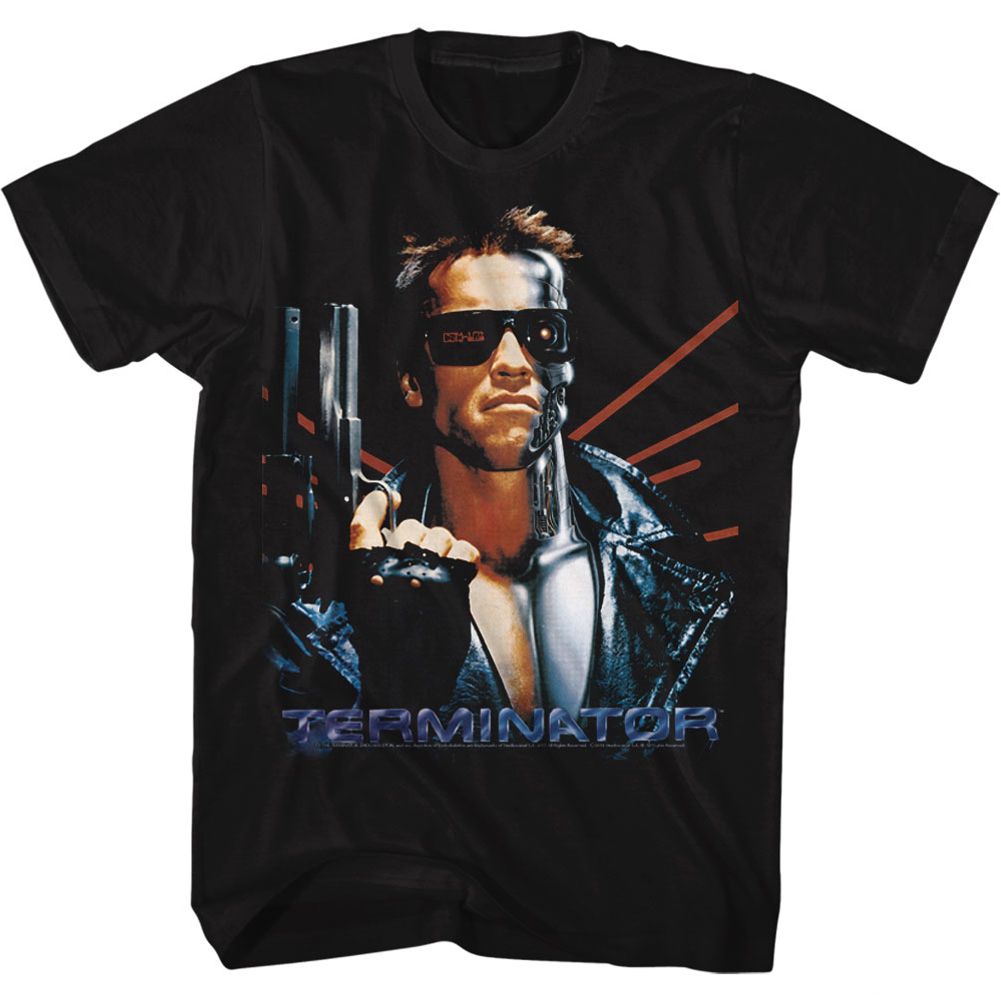 Wholesale Terminator Laser Back Black Adult T-Shirt
