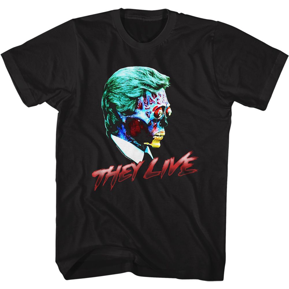 Wholesale They Live Movie Alien Headshot Black Adult T-Shirt