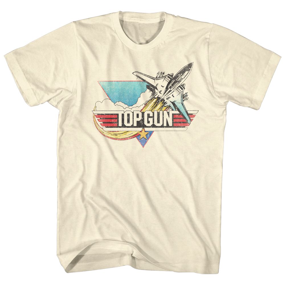 Wholesale Top Gun Movie Fade Solid Natural Adult T-Shirt