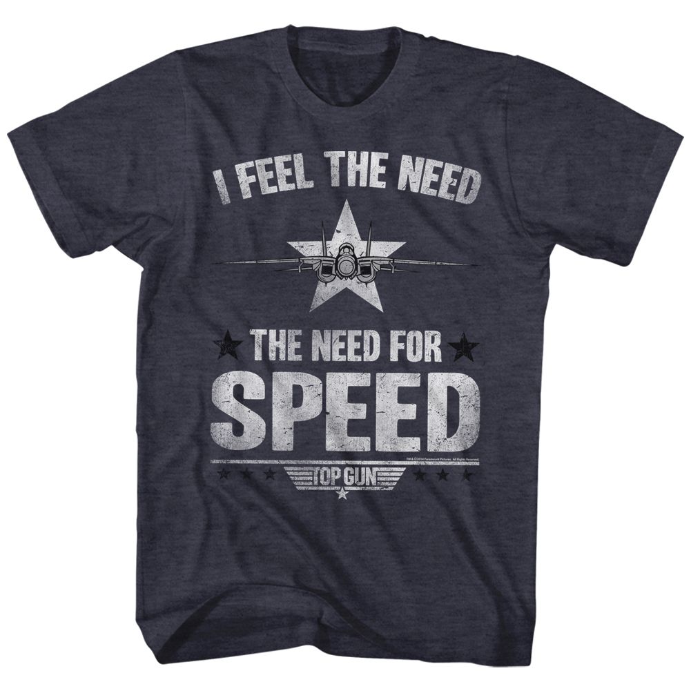 Wholesale Top Gun Movie Need for Speed Heather Navy Adult T-Shirt