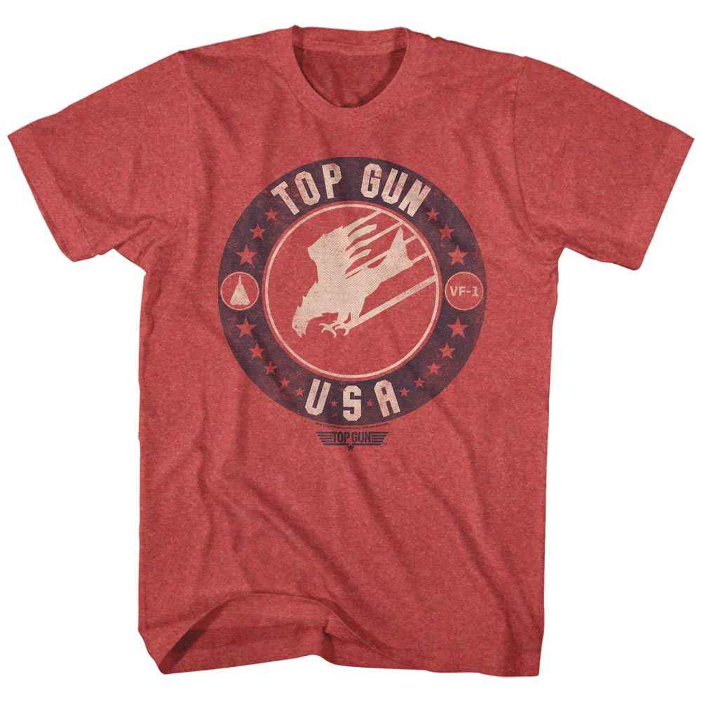 Wholesale Top Gun Movie T Bird USA Heather Red Adult T-Shirt