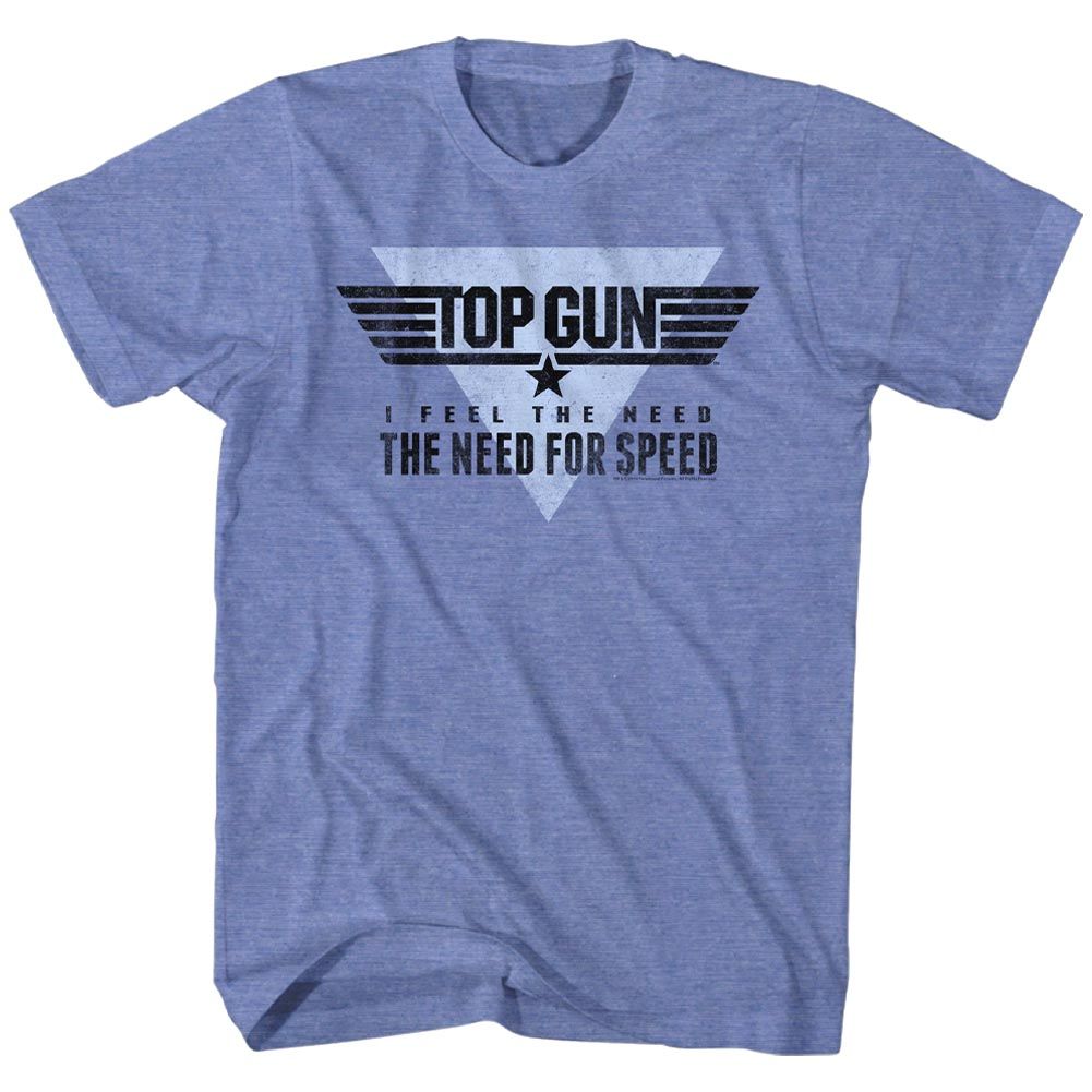 Wholesale Top Gun Movie Speed Yeah Heather Light Blue Adult T-Shirt