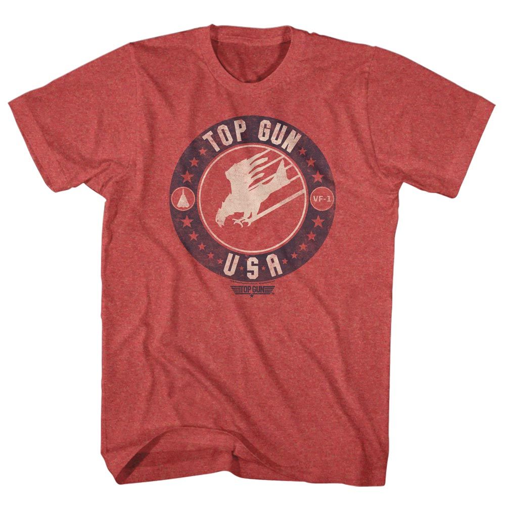 Wholesale Top Gun Movie U.S. T Bird Heather Red Adult T-Shirt