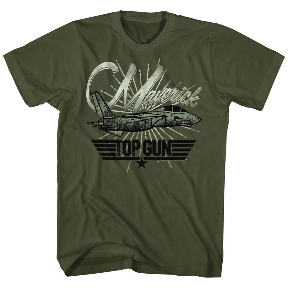 Wholesale Top Gun Movie Retro Solid Military Green Adult T-Shirt