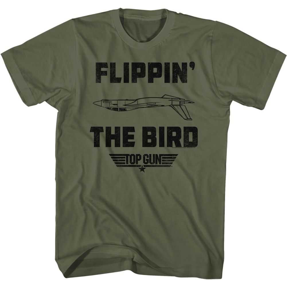 Wholesale Top Gun Movie Da Bird Solid Military Green Adult T-Shirt