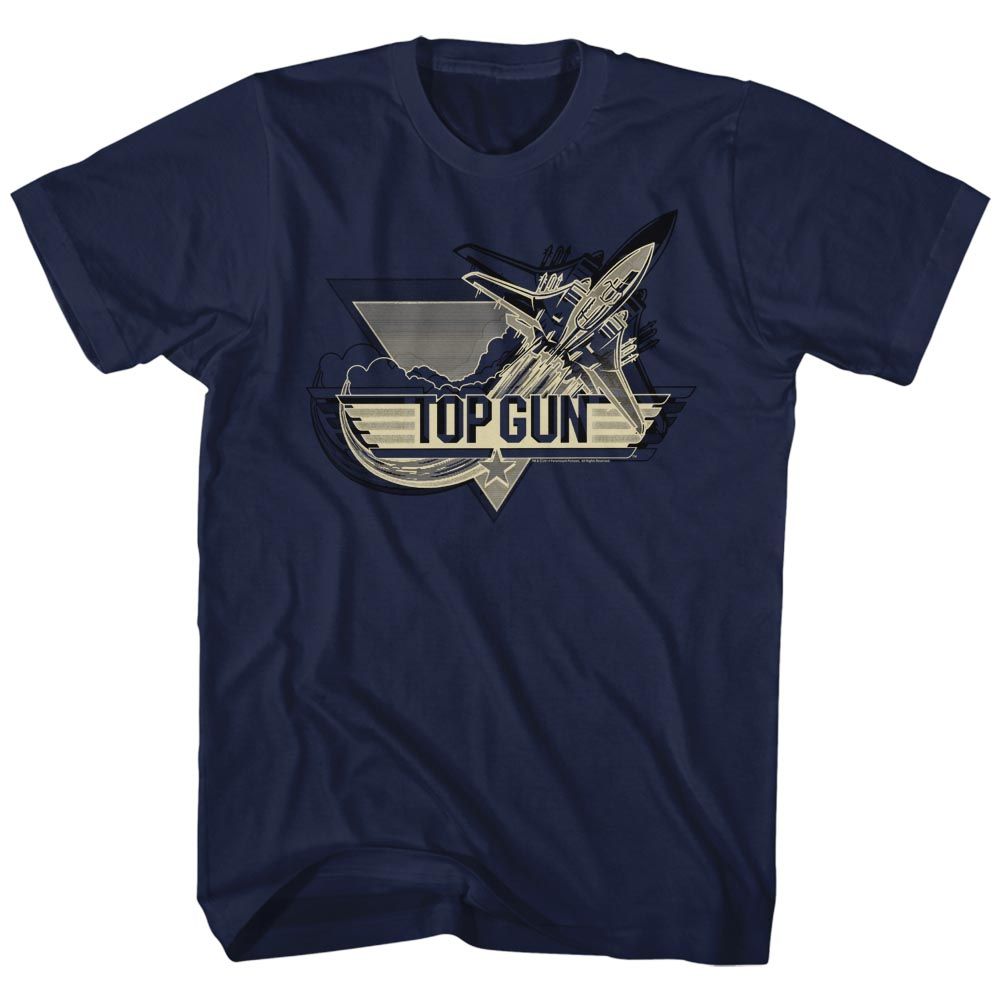 Wholesale Top Gun Movie Plane Navy Adult T-Shirt