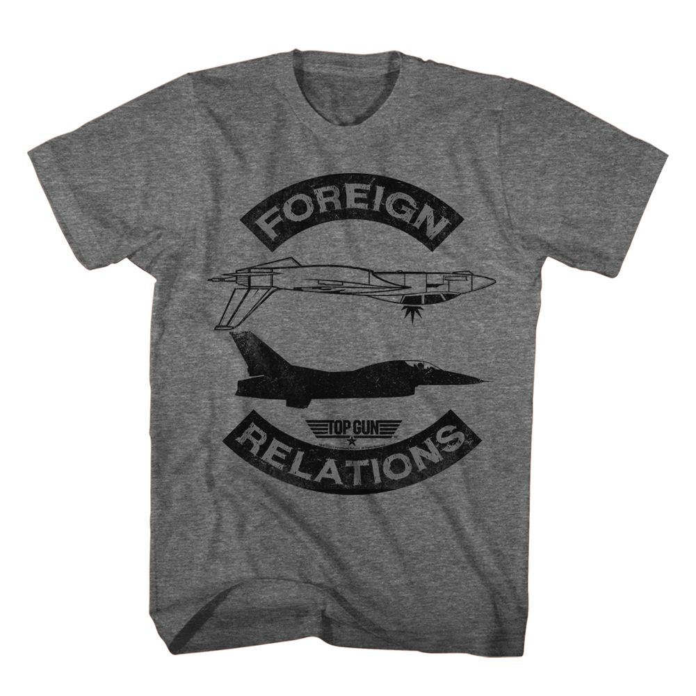 Wholesale Top Gun Movie Foreign Relations Heather Graphite Adult T-Shirt