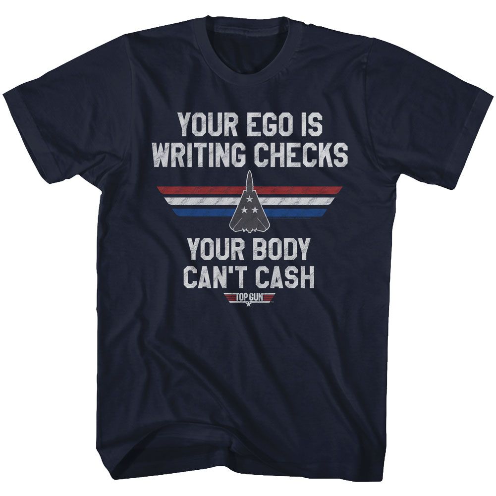 Wholesale Top Gun Movie Ego Check Navy Adult T-Shirt