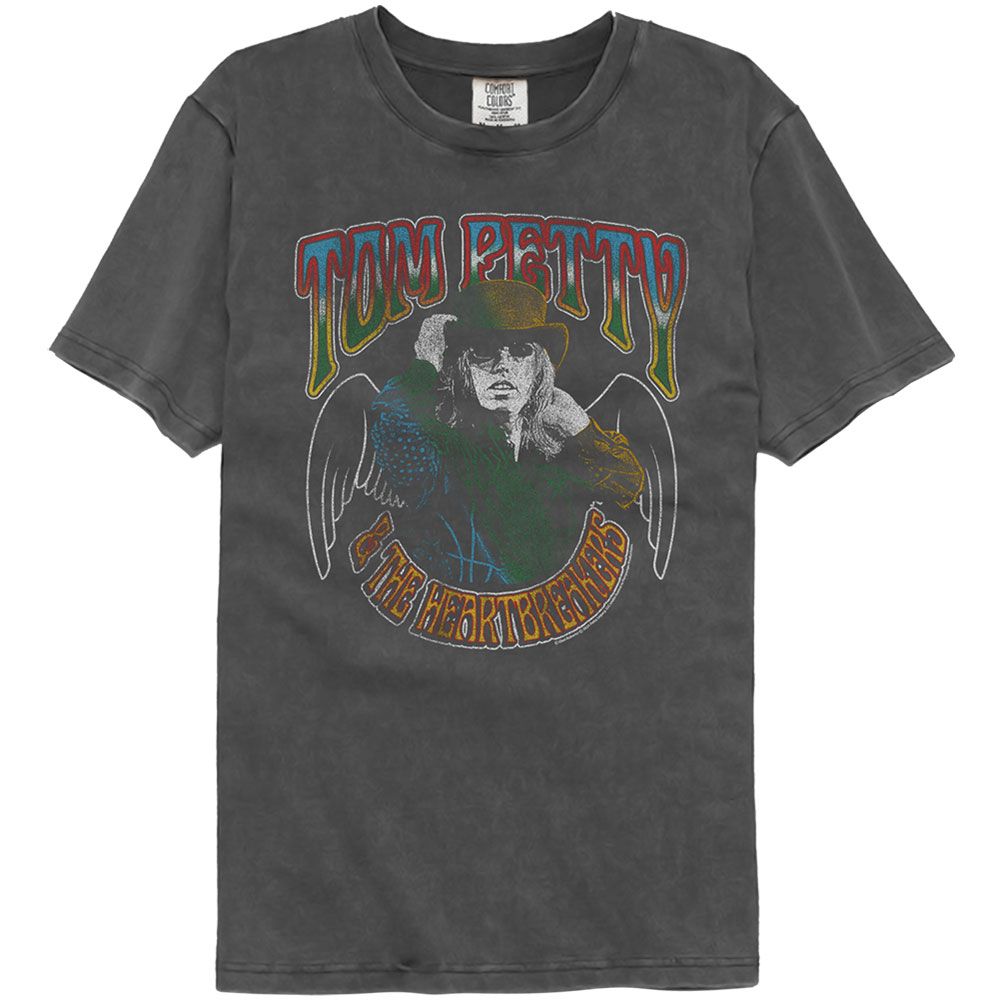 Wholesale Tom Petty Hat and Wings Black Dye Premium Band T-Shirt