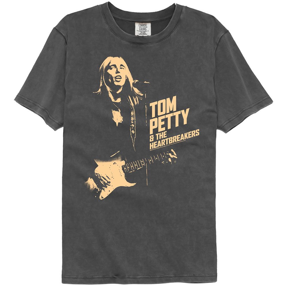 Wholesale Tom Petty and the Heartbreakers Monotone Charcoal Premium Dye Band T-Shirt
