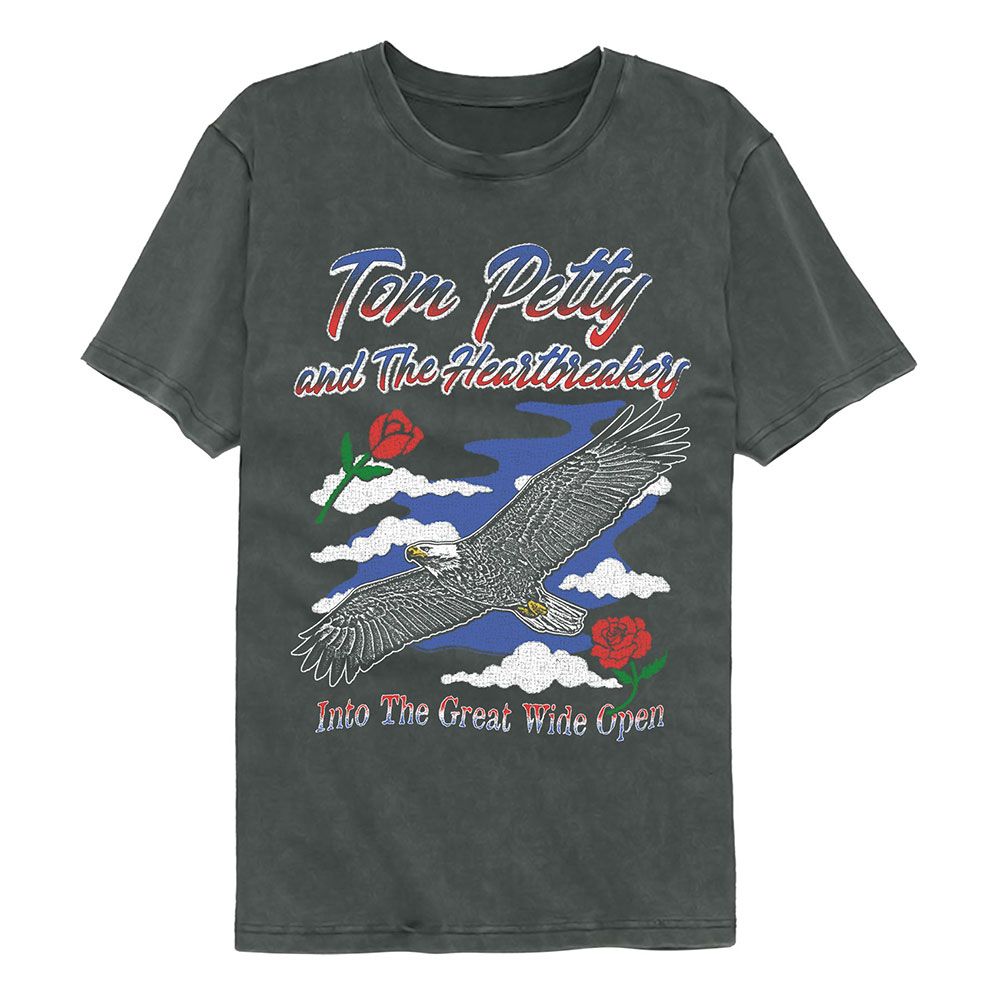 Wholesale Tom Petty and the Heartbreakers Eagle Wide Open Charcoal Comfort Colors Premium Band T-Shirt