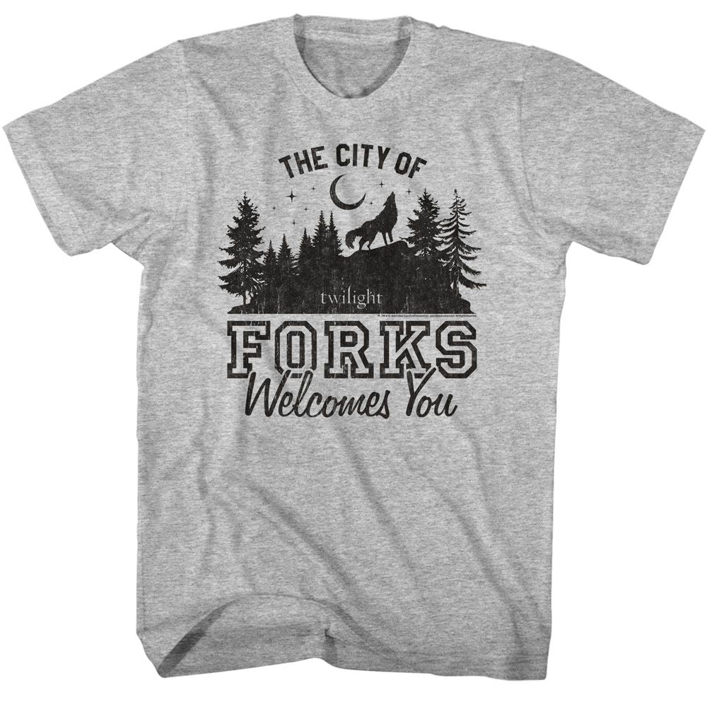 Wholesale Twilight Movie the City of Forks Gray Adult T-Shirt