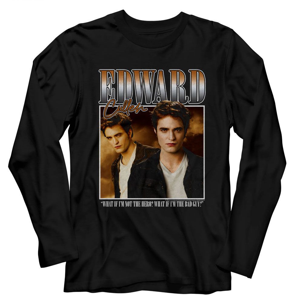 Wholesale Twilight Movie Two Image Box Black Adult Long Sleeve T-Shirt