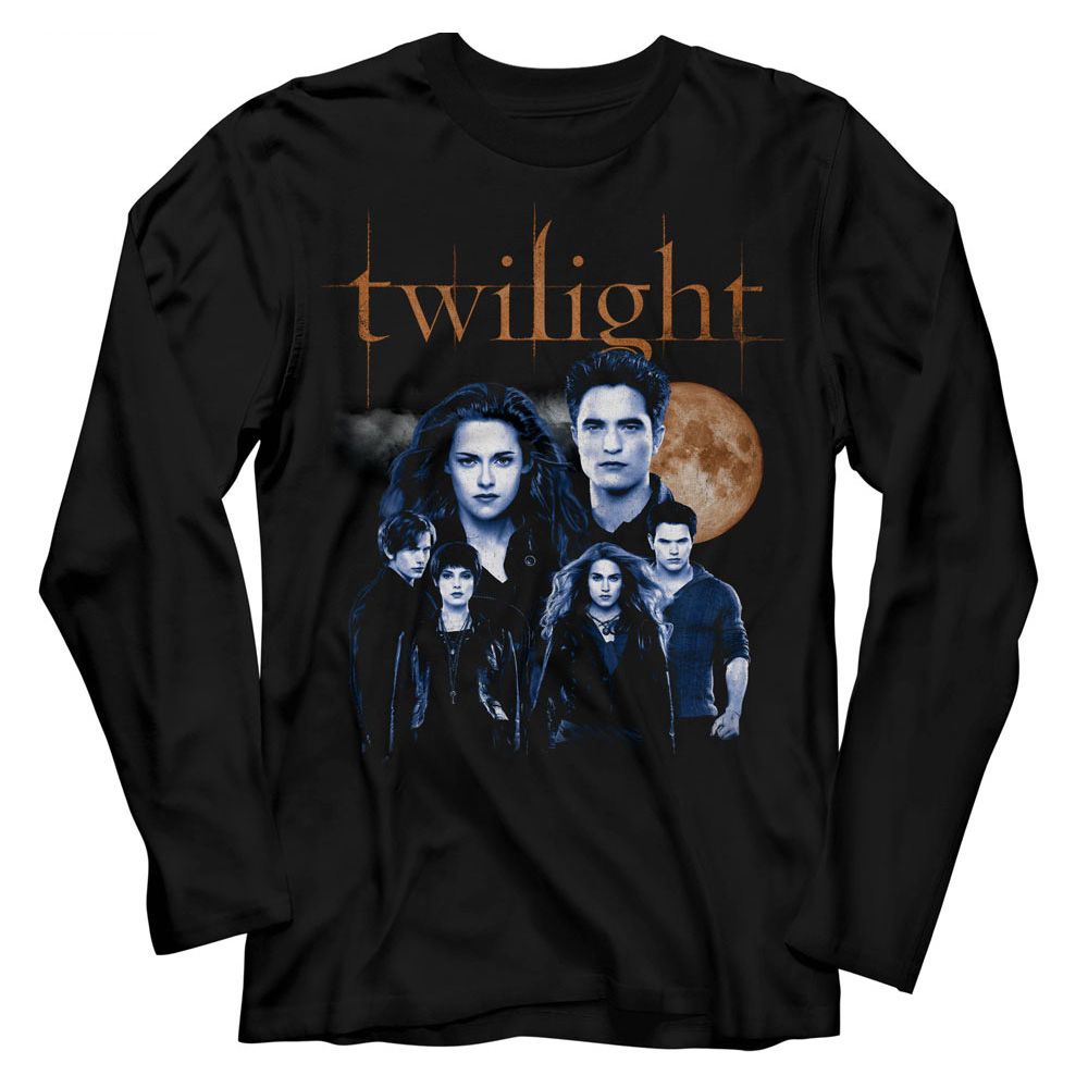 Wholesale Twilight Movie Cullen Family with Moon Black Adult Long Sleeve T-Shirt