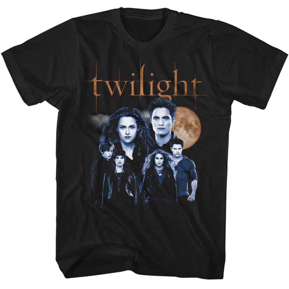 Wholesale Twilight Movie Cullen Family with Moon Black Adult T-Shirt