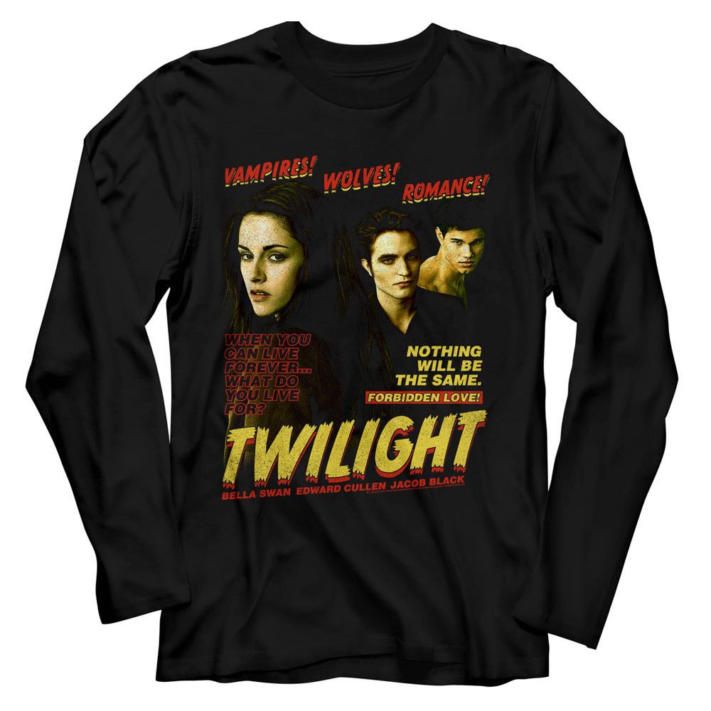 Wholesale Twilight Movie Vampires Wolves Romance Black Adult Long Sleeve T-Shirt