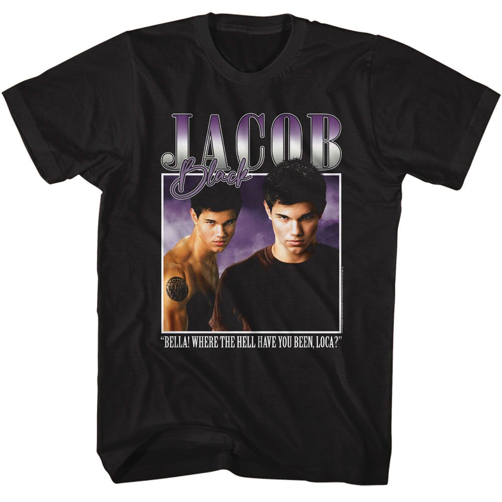 Wholesale Twilight Movie Jacob 90's Style Black Adult T-Shirt