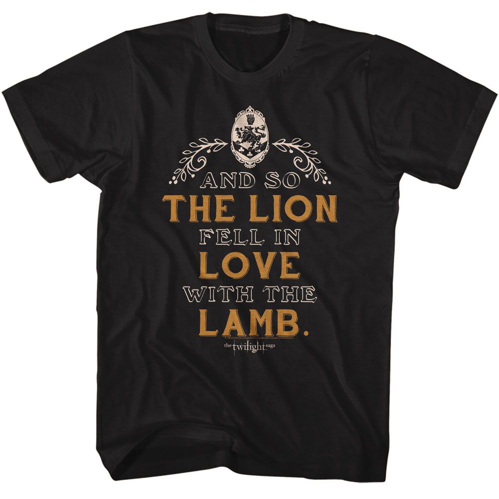 Wholesale Twilight Movie Lion Lamb Quote Black Adult T-Shirt