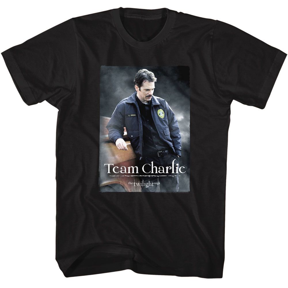 Wholesale Twilight Movie Team Charlie Black Adult T-Shirt